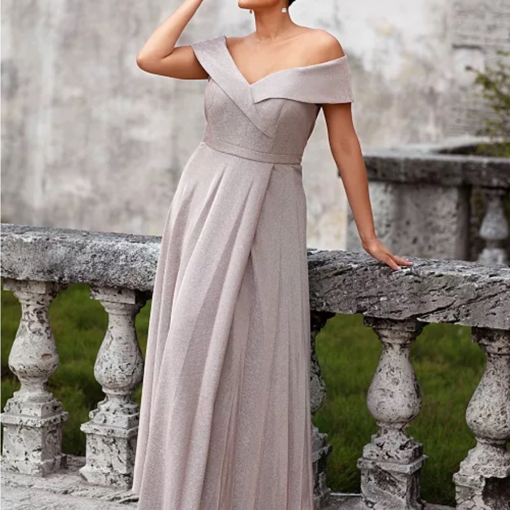 Size 20W Elegant Off-Shoulder Evening Gown